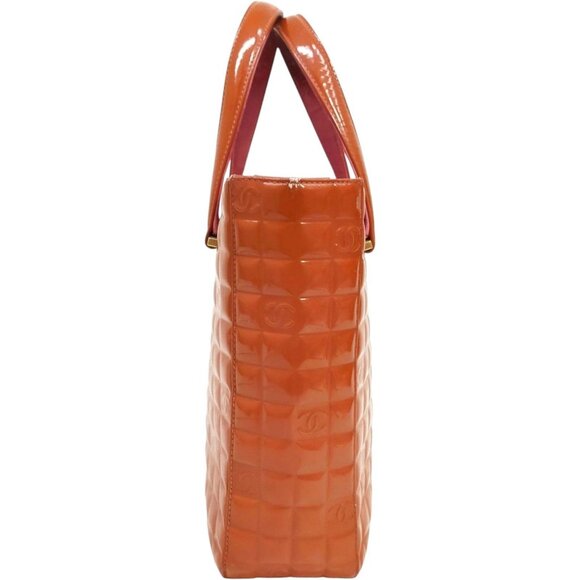 (EHY) Chanel Hand Bag Orange Patent Leather - Picture 2 of 9